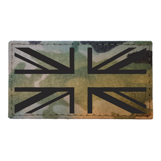Union Jack Laser Cut Velcro Patch, Helmet